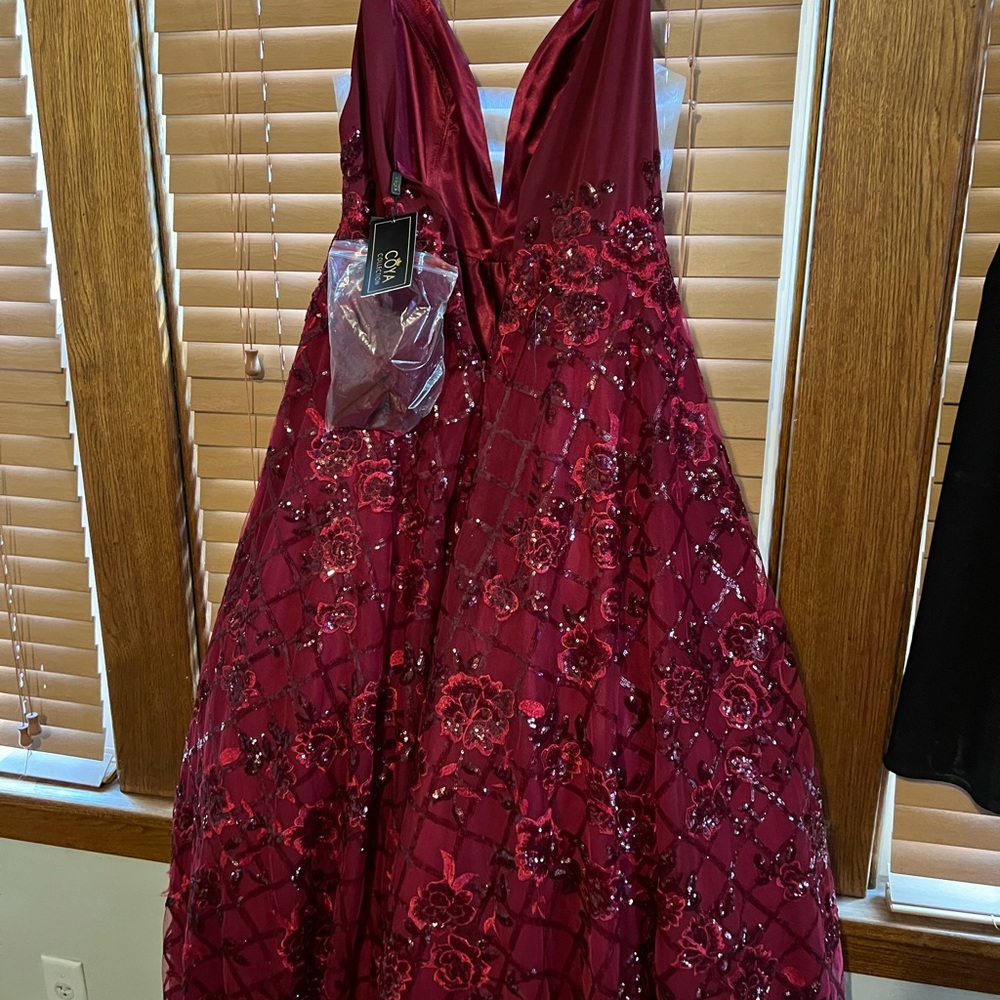 Elegant Red Floral Gown